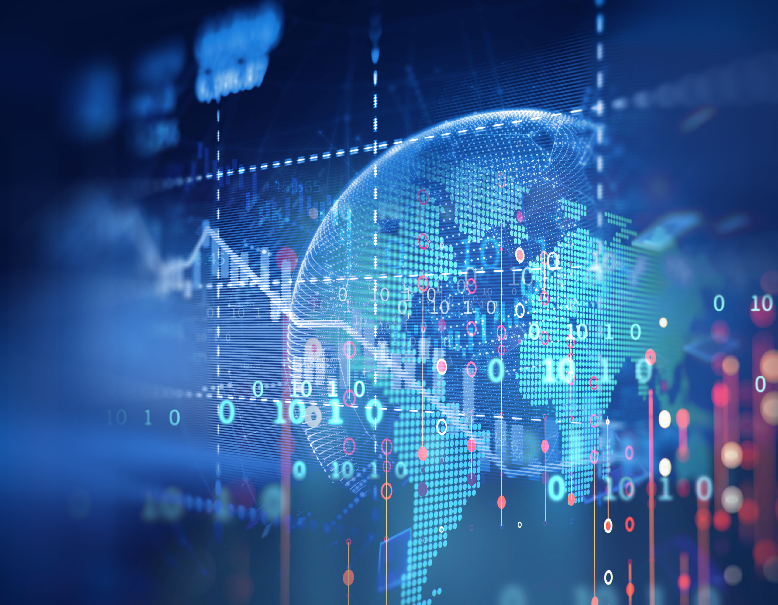 technical financial graph on technology abstract background