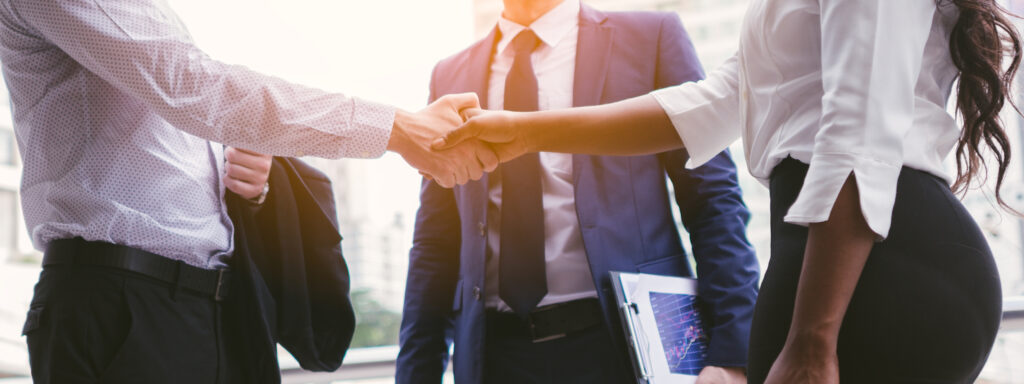 handshake of business people deal business. hold hand and shakin