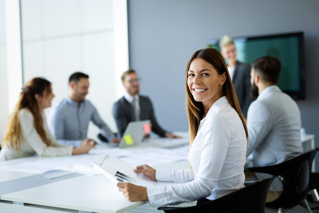 group of business people collaborating in office