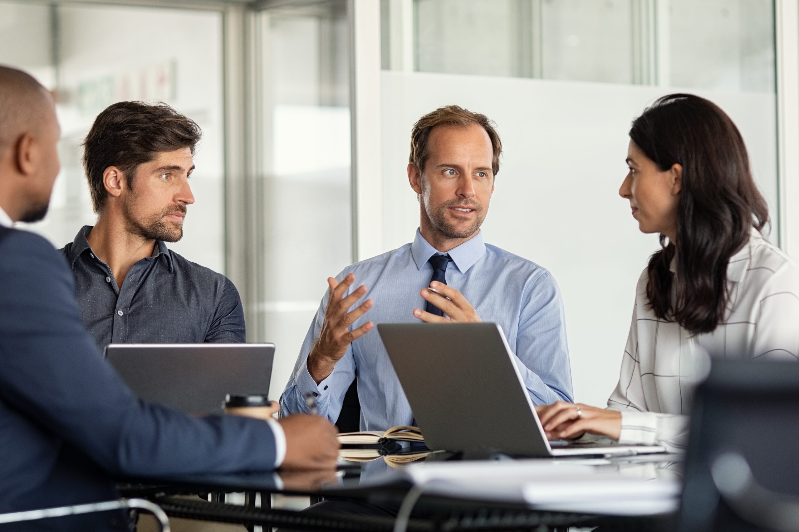 multiethnic business people in meeting