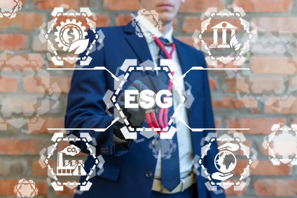 esg environmental social governance business manufacturing criteria ecology concept.