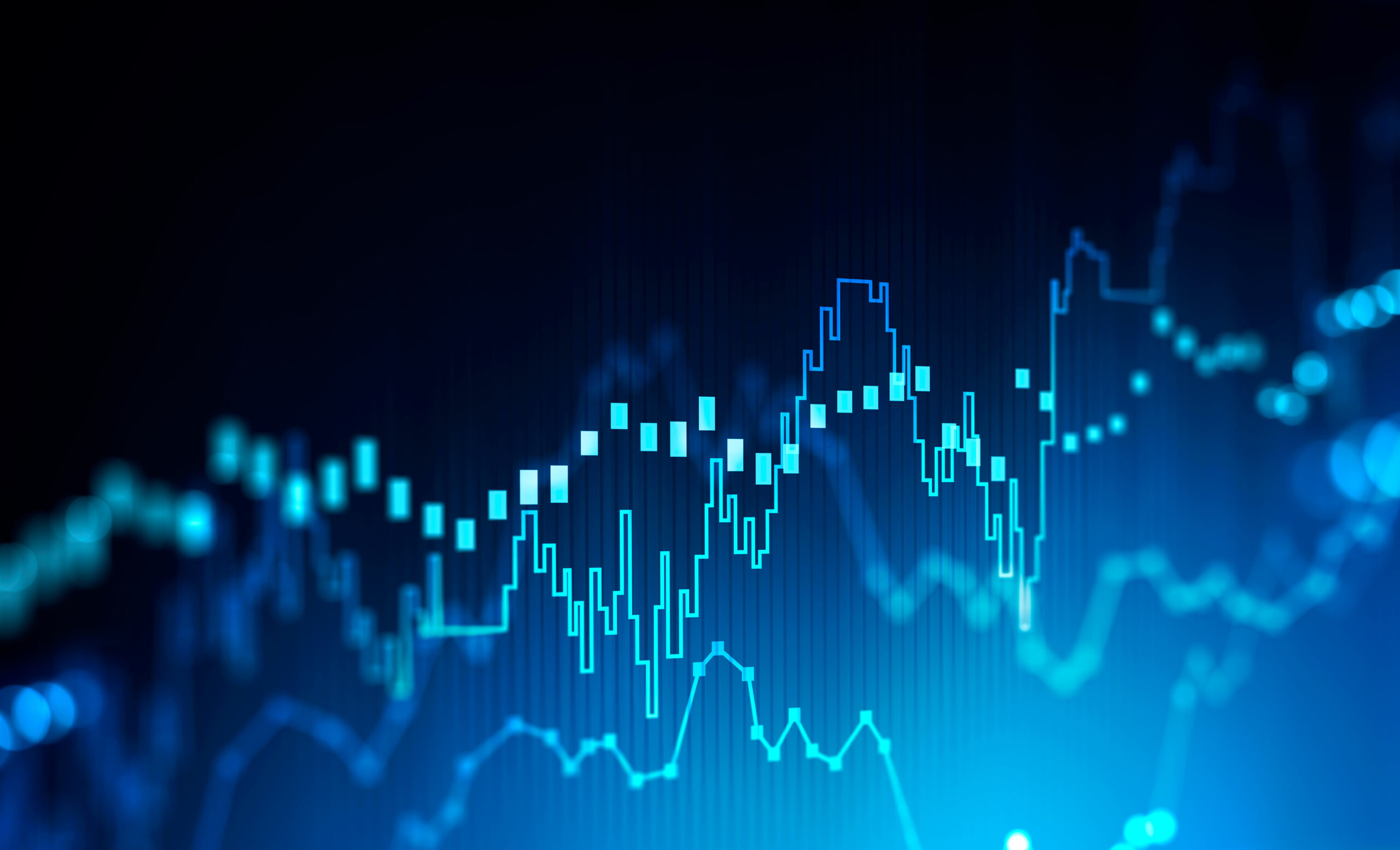stock market and trading concept, digital graph