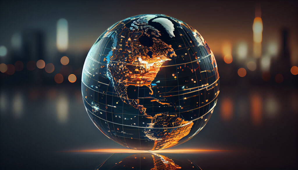 abstract globe focusing on north america illustration ai generat