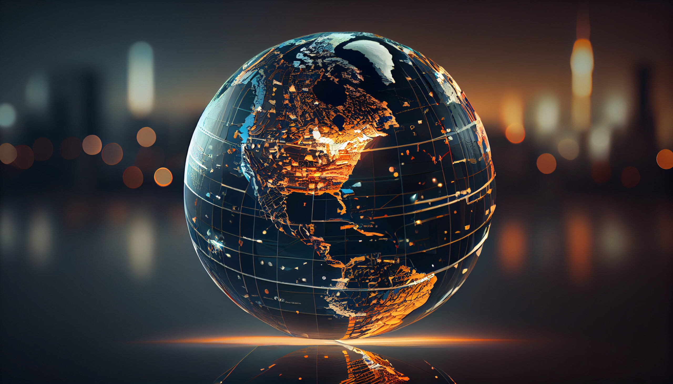 abstract globe focusing on north america illustration ai generat