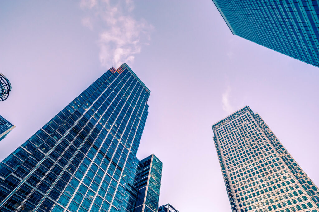 Under view of skyscrapers